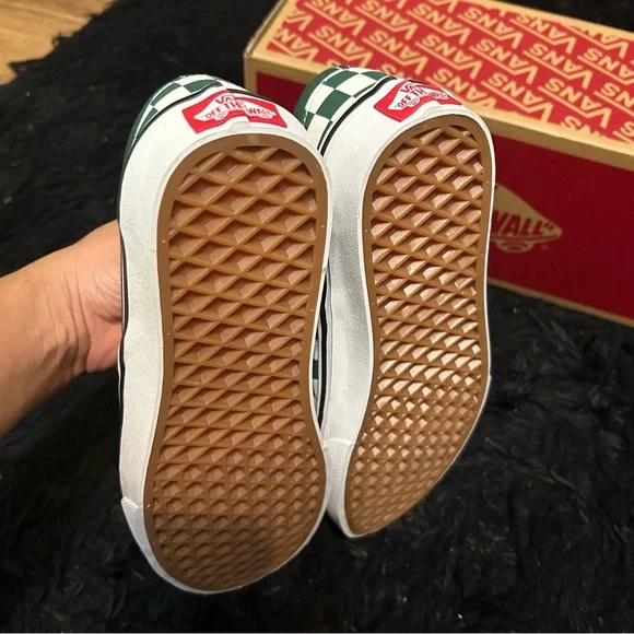 VANS checkerboard green slip on shoes sneakers women’s 8 new in box - Picture 5 of 7